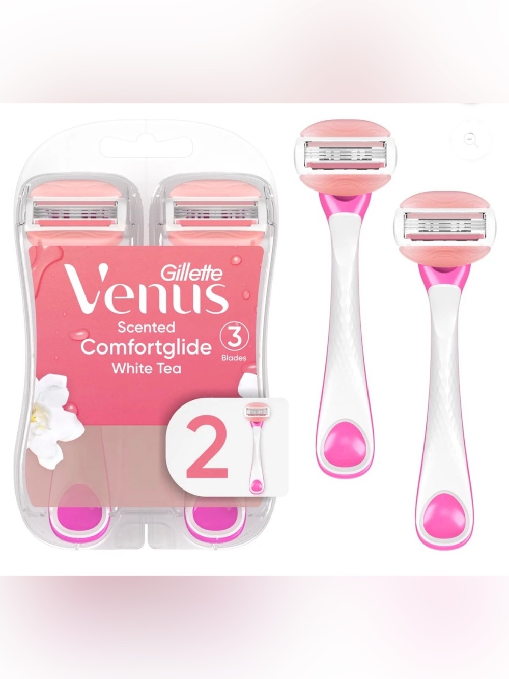 Venus Gillette Comfort Glide White Tea Razor 2 Packs Of 2